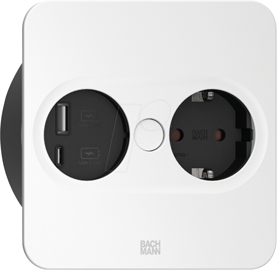 4057298129148 - BACH 946205 - TWIST 2 Steckdoseneinheit 1-fach USB A&C 22W 4057298129148 - BACH 946205 - TWIST 2 Steckdoseneinheit 1-fach USB A&C 22W