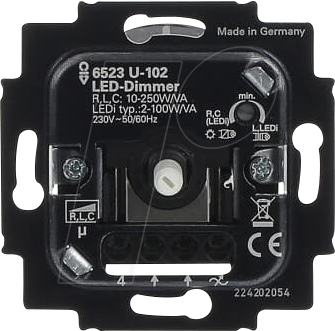 4011395212677 - Busch-jaeger Elektro - Busch-Jaeger Dimmer Dreh Druckkn 2-100W uni up Lichtwertspeicher 6523U-102 - schwarz