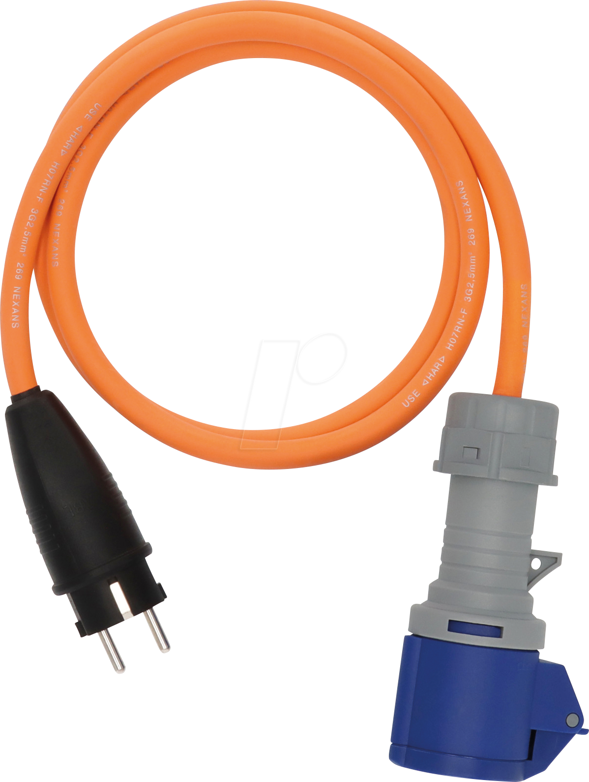 BRE 1132910325 - Camping-Adapter Schutzkontakt auf CEE-Winkelkupplung, 1,5 m