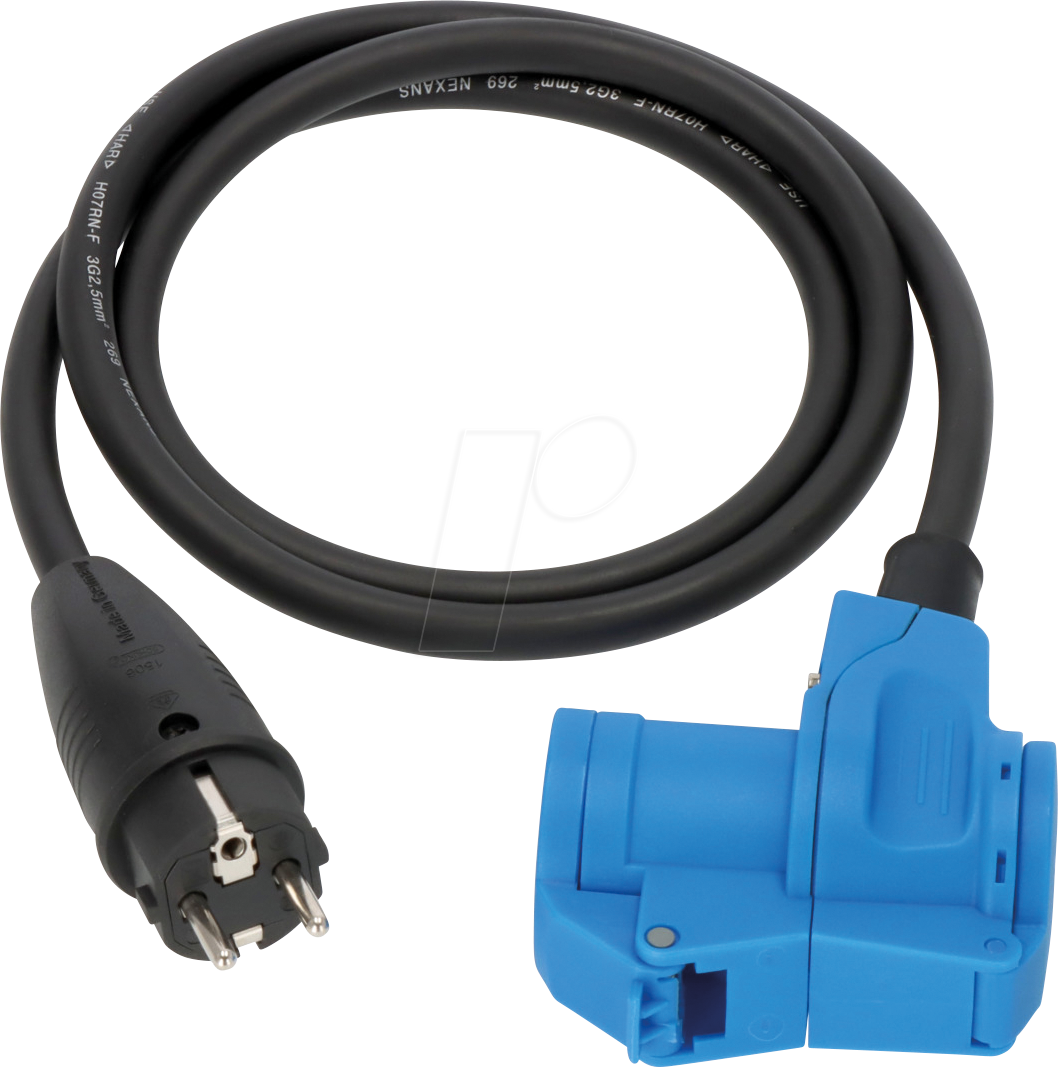 BRE 1133910525 - Camping-Adapter Schutzkontakt auf CEE-Winkelkupplung, 1,5 m