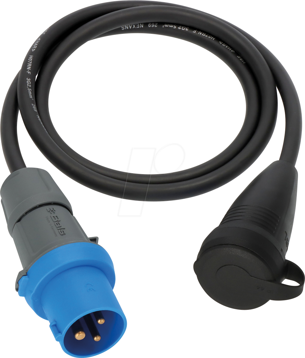 BRE 1133920025 - Camping-Adapter CEE auf Schutzkontakt, 1,5 m, schwarz, IP44