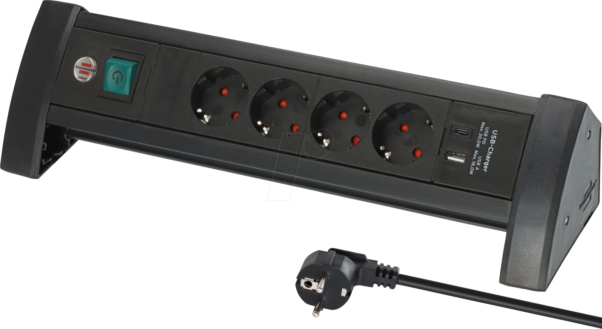 4007123694594 - Brennenstuhl Steckdosenleiste Premium-Office-Line Steckdosenleiste 4-fach 2x USB für den Schreibtisch