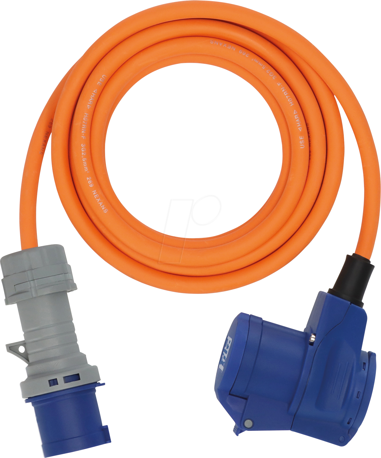 BRE 1167650303 - Camping CEE-Kabel mit Winkelkupplung, 3 m, orange