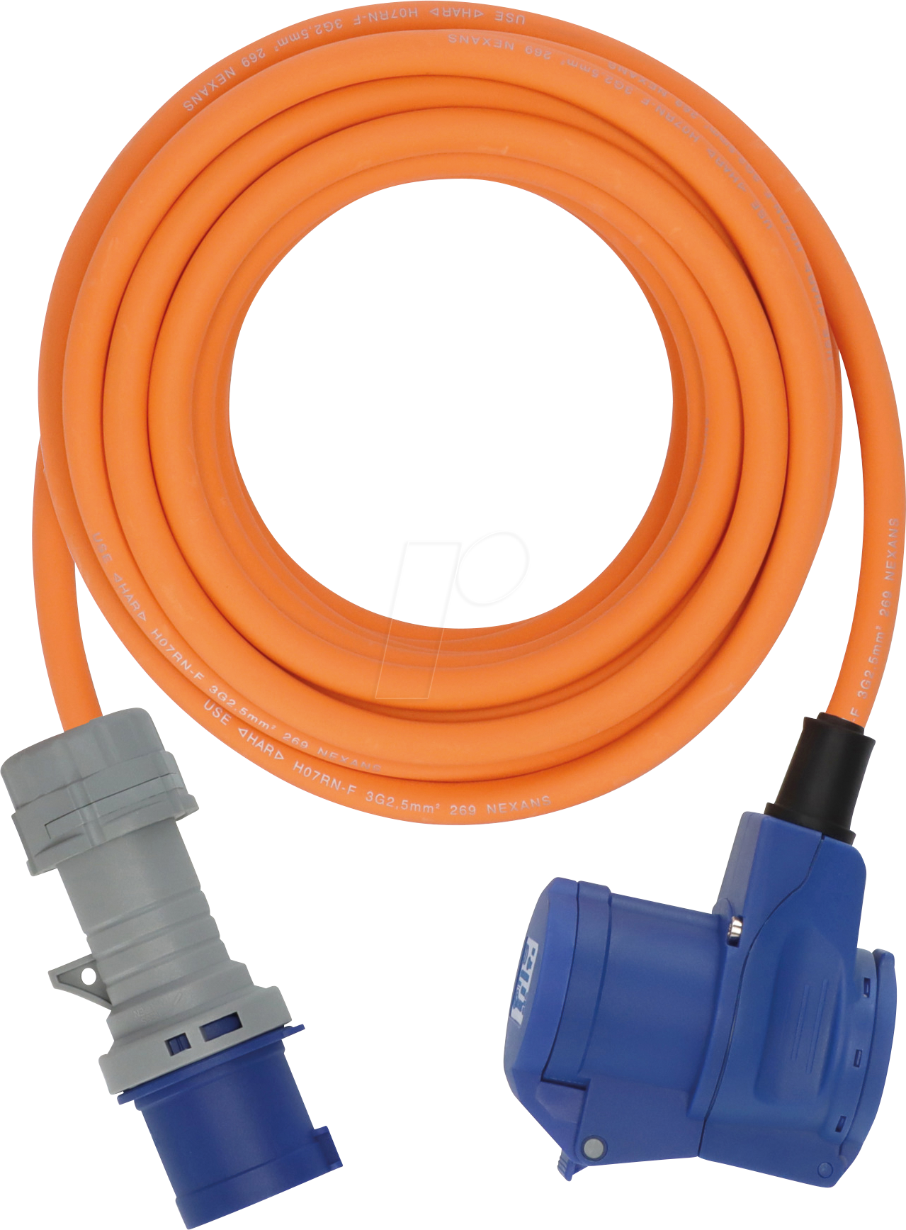 BRE 1167650310 - Camping CEE-Kabel mit Winkelkupplung, 10 m, orange