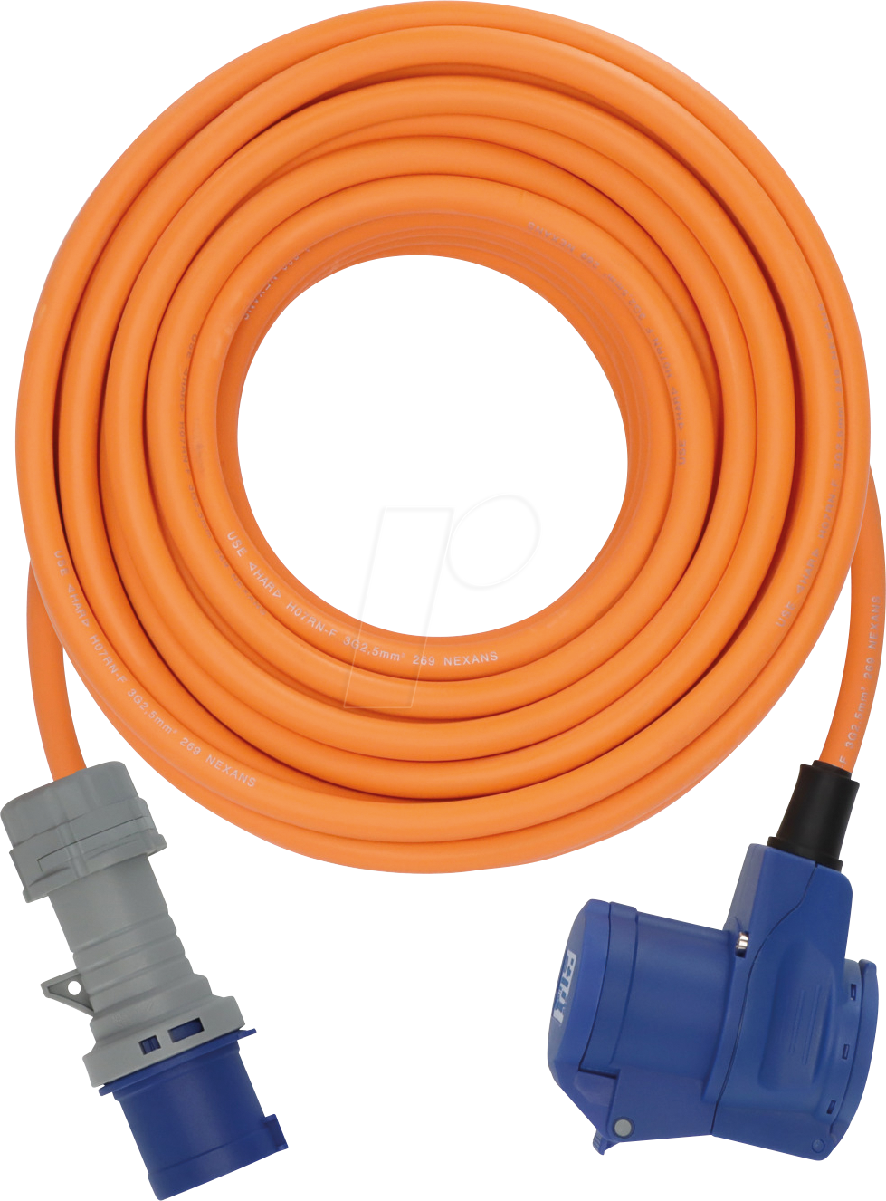 BRE 1167650325 - Camping CEE-Kabel mit Winkelkupplung, 25 m, orange