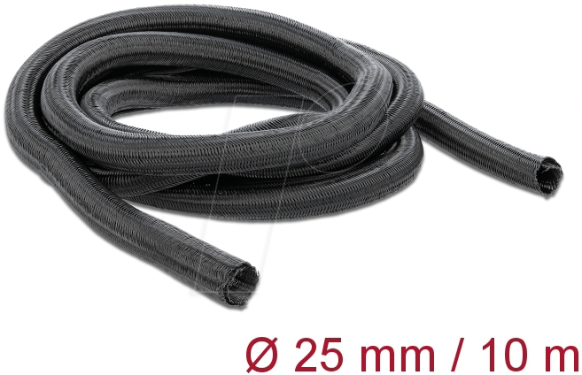 4043619190478 - DELOCK 19047 - Geflechtschlauch selbstschließend 10 m x 25 mm schwarz