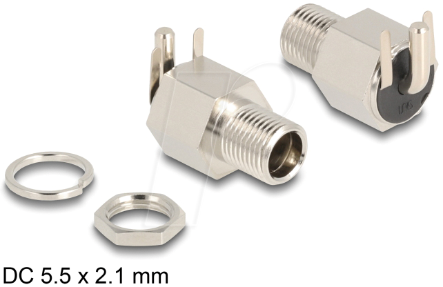 4043619901791 - DELOCK 90179 - Steckverbinder DC 55 x 21 mm Buchse zum Einbau Lötversion 4043619901791 - DELOCK 90179 - Steckverbinder DC 55 x 21 mm Buchse zum Einbau Lötversion