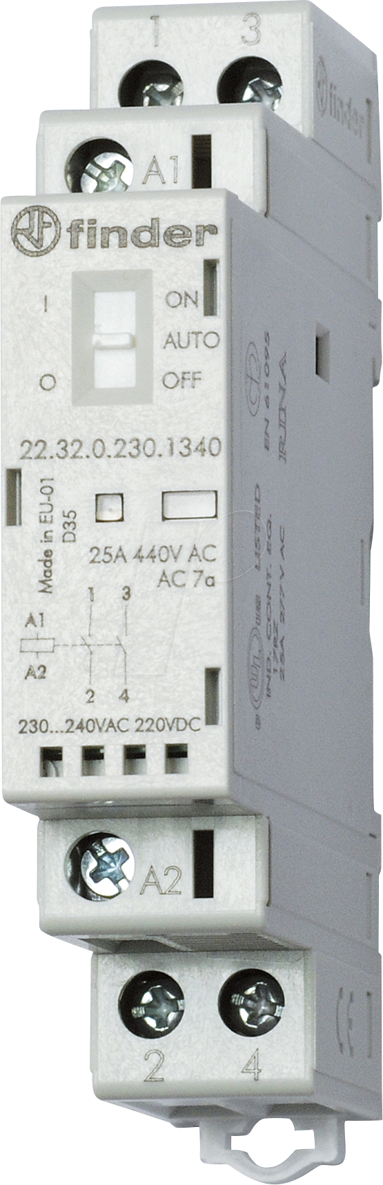 8012823355276 - FIN 22320 24V5 - Installationsrelais 1x NC + 1x NO 250V 25A 24 V AC DC