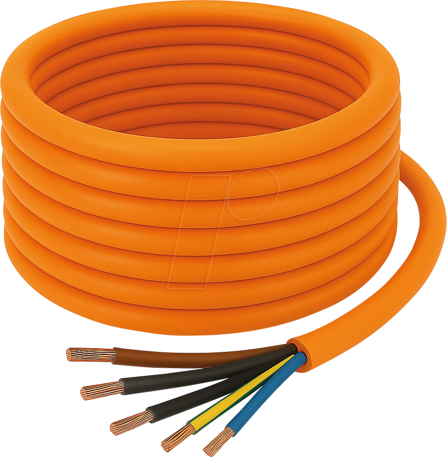 H07BQ F525 50M - PUR-Leitung H07BQ-F, 5 x 2,5 mm, 50 m, orange