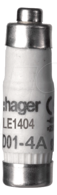 3250614124013 - HAGER LE1404 - Sicherungseinsatz D01 E14 4A 400V gG mit Kennmelder