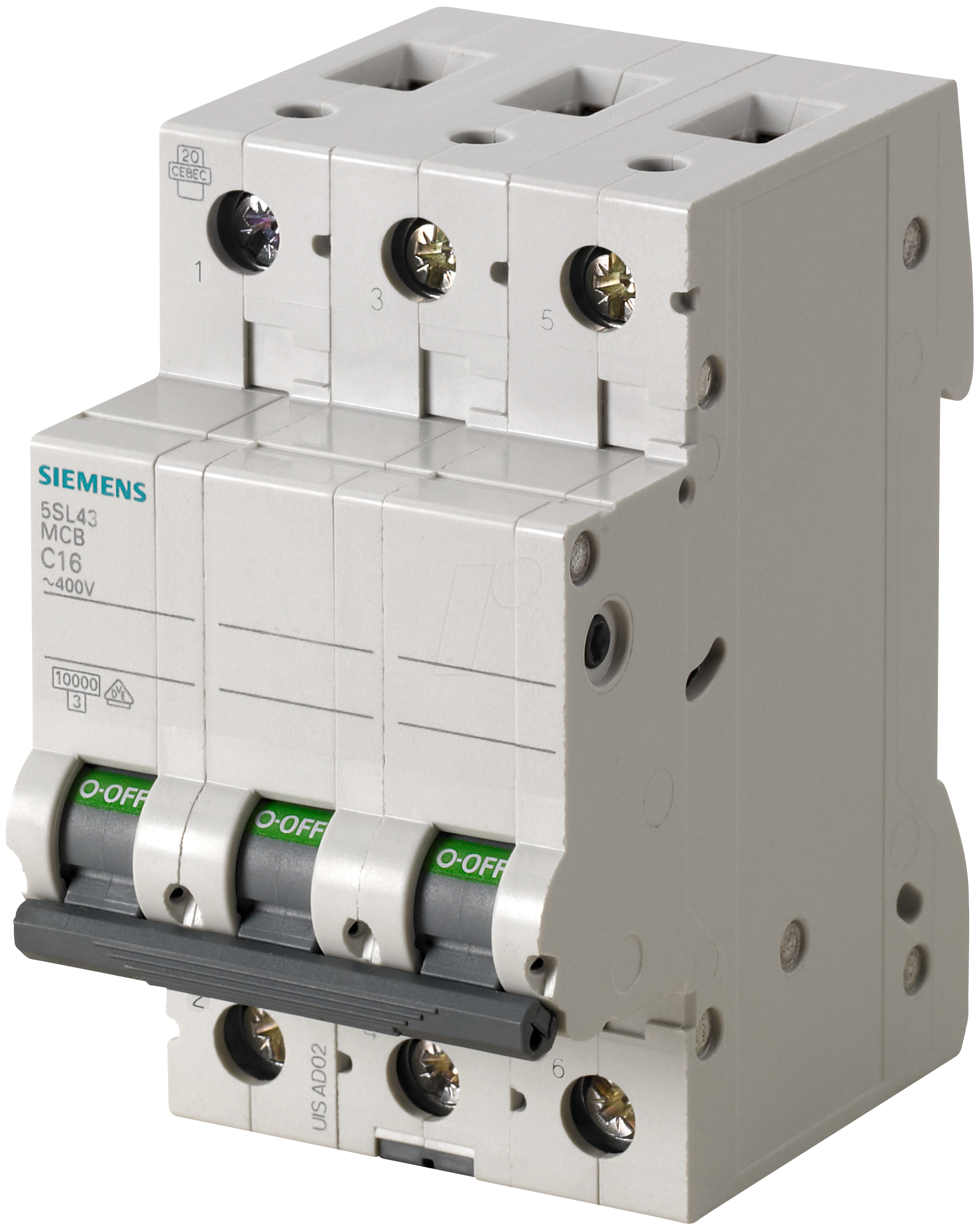 SIE 5SL6306-6 - Leitungsschutzschalter Char-B, 6 A, 3-pol, 6 kA