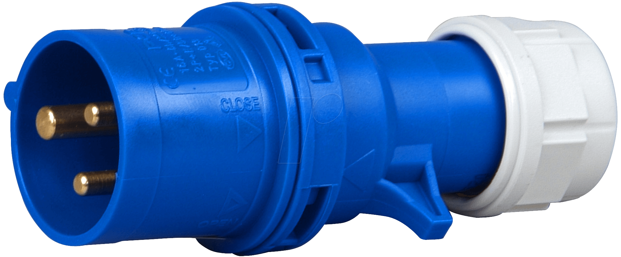 CEE plug, 230 V, 16 A, blue