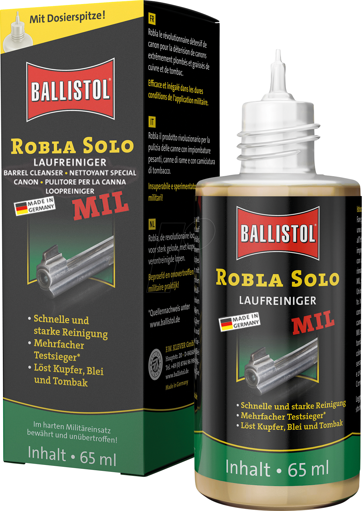 2 x 65 ml ROBLA SOLO MIL LAUFREINIGER BALLISTOL 23532