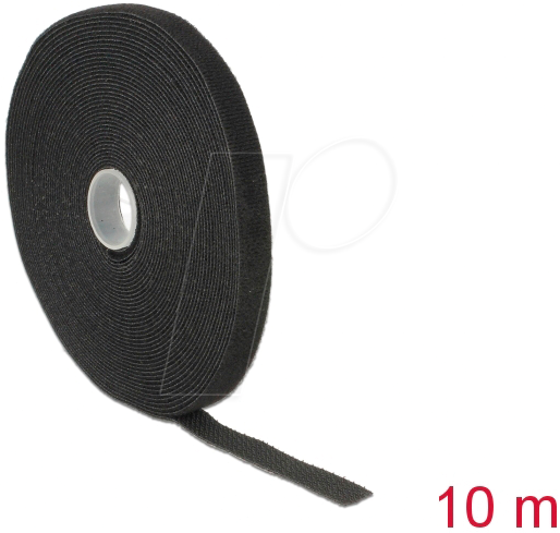 DELOCK Kabelbinder Klettverschluss 10.000x13mm 1x Rol schw.