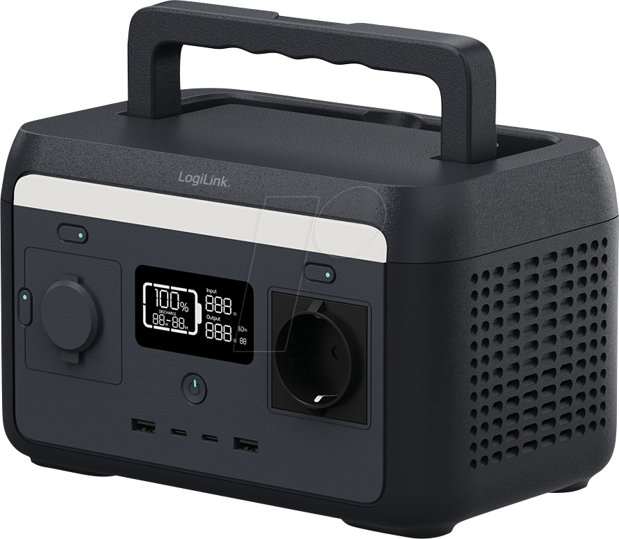 4052792071825 - LOGILINK PPS0300 - Tragbare Powerstation 300 W 2048 Wh LiFePO4-Akku