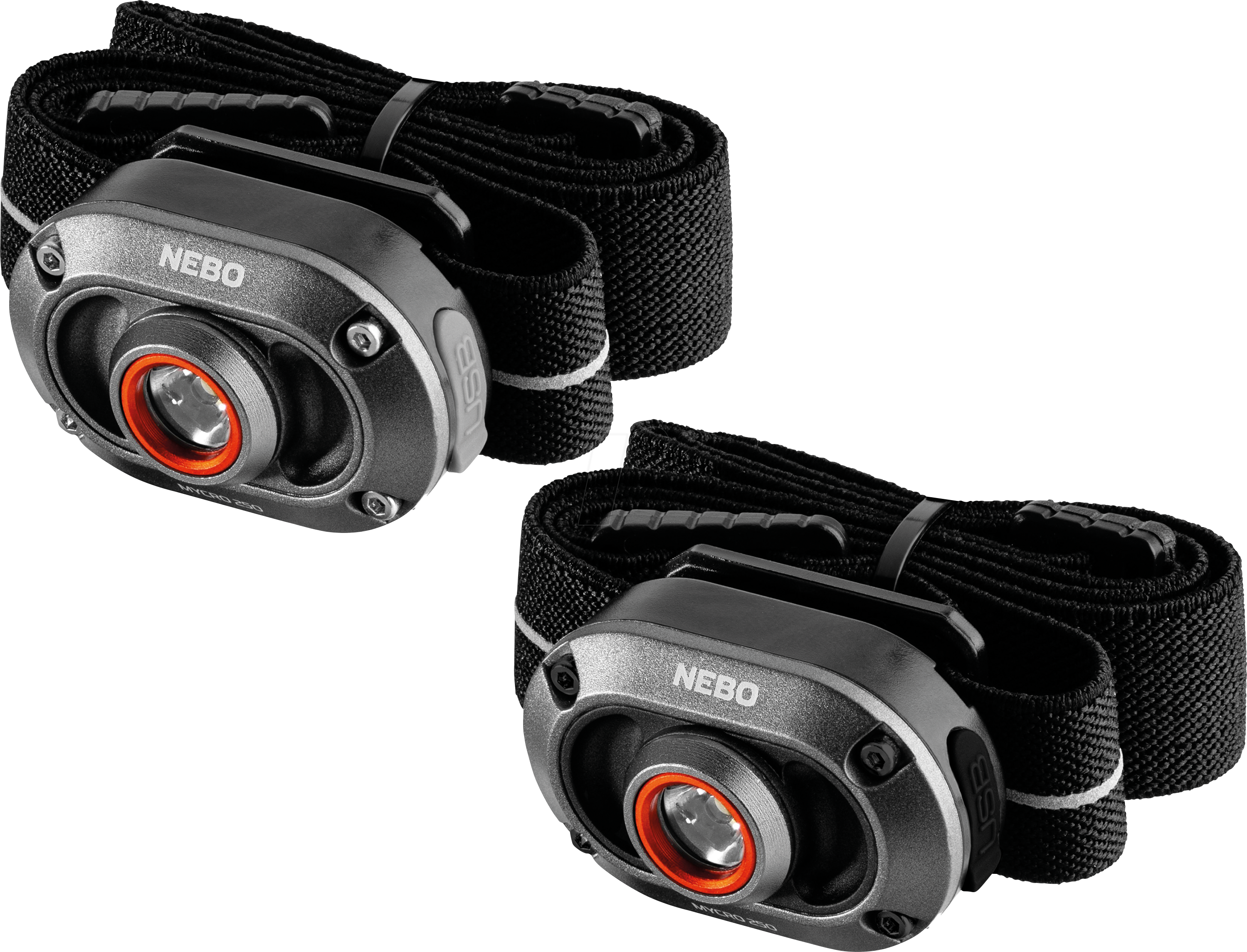 5060945231230 - NEB-HLP-1010-G - LED-Stirnleuchte 250 lm Akku 2er
