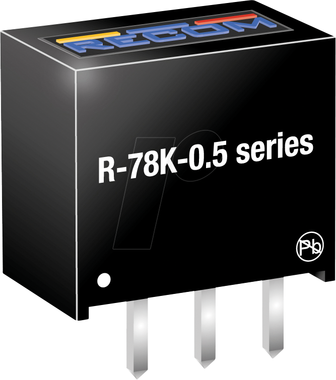 R-78K90-05 - DC/DC-Wandler R-78, 12-36 Vin, Single, 9 Vout, 500 mA, SIP3