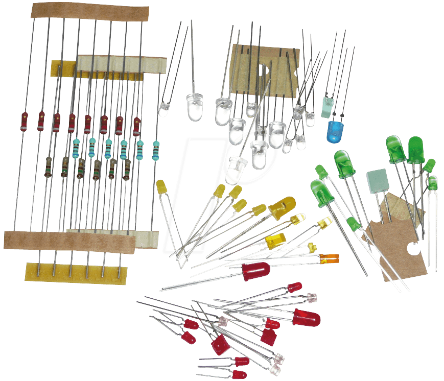 S93 - Sortiment, LED und Widerstände, 70-teilig