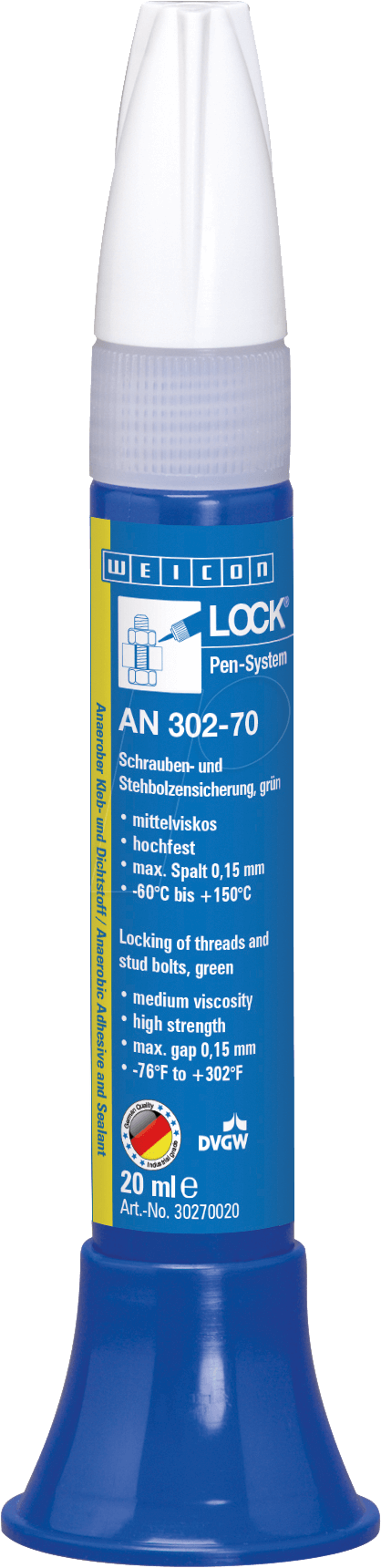 4024596019631 - WEICON 30270020 - Schraubensicherung WEICONLOCK® AN 302-70 hochfest grün 20 ml