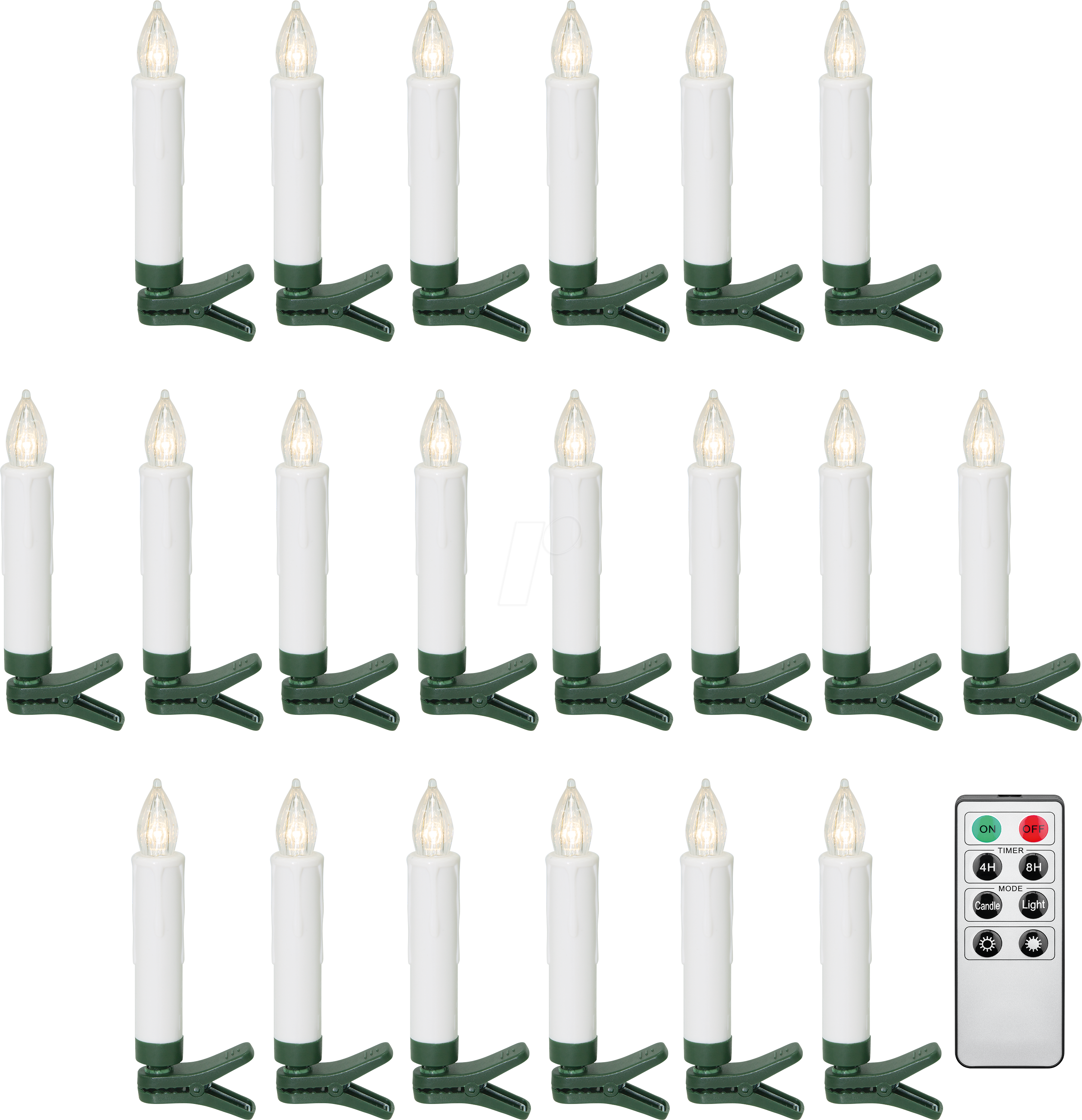 4040849777547 - GOOBAY 77754 - LED Weihnachtsbaum Kerzen 20er Set weiß Fernbedienung weißwarm