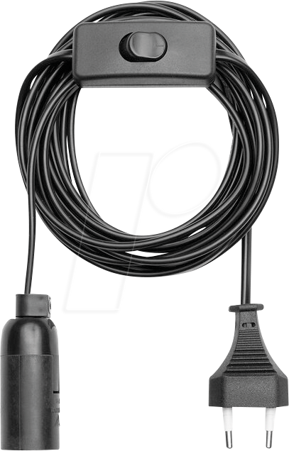 4251351806810 - LM 9801S - Lampenfassung E14 mit Schalter 35m Kabel Stecker schwarz