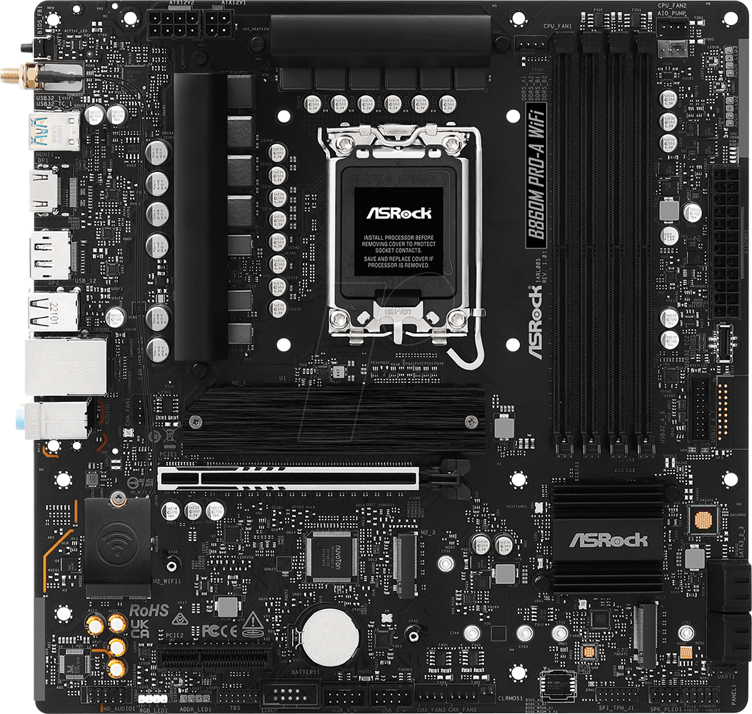 4711581490307 - B860M Pro-A WiFi Mainboard - Intel B860 - Intel LGA1851 socket - DDR5 RAM - Micro-ATX 4711581490307 - B860M Pro-A WiFi Mainboard - Intel B860 - Intel LGA1851 socket - DDR5 RAM - Micro-ATX