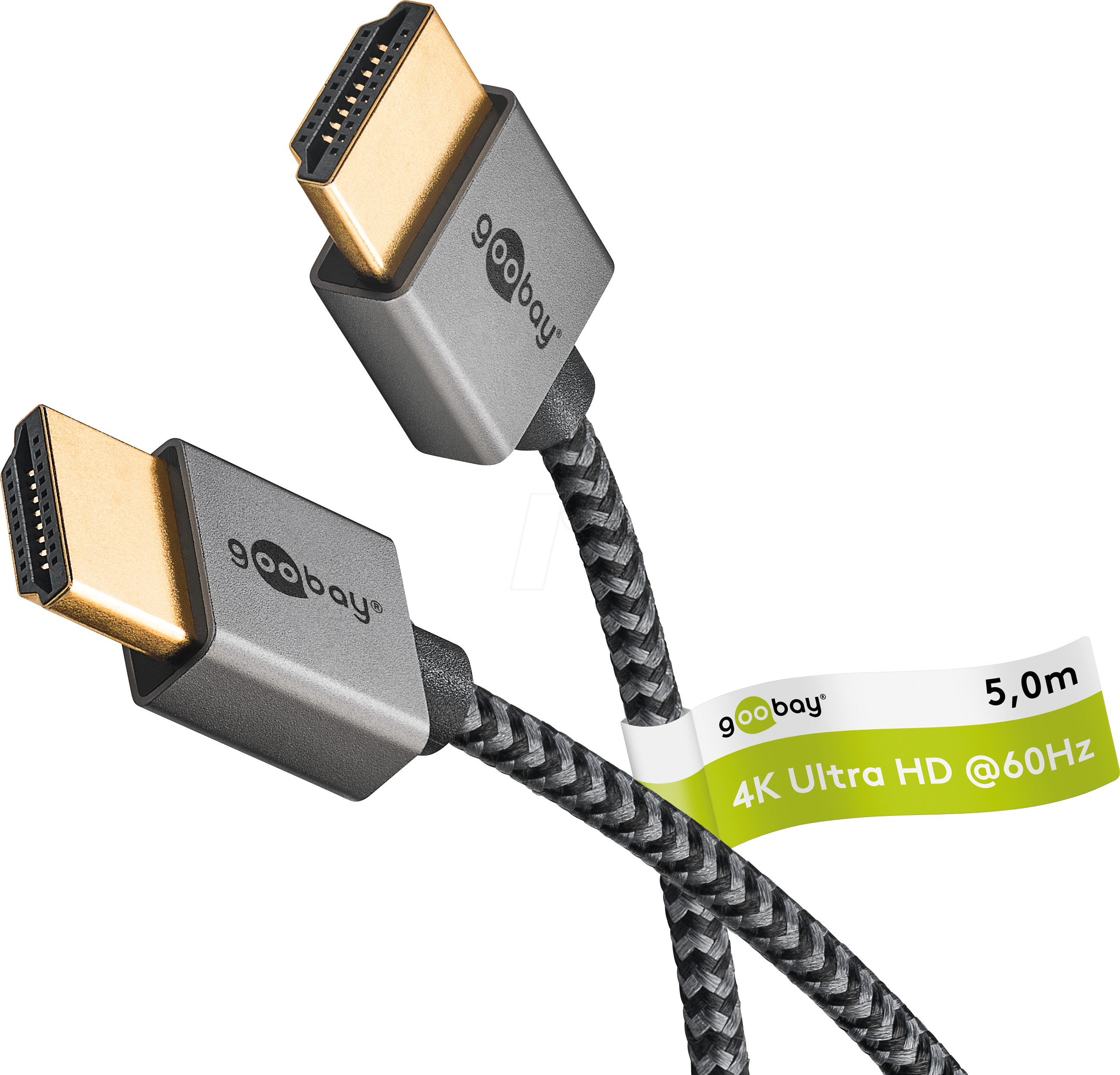 GOOBAY 75755 - HDMI Slim Textil Kabel - Goobay Plus, 4K 60Hz, 5,0 m