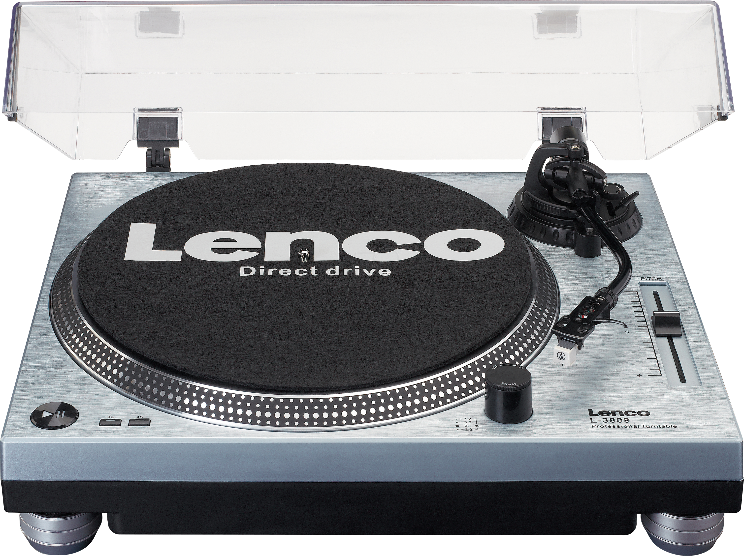 LENCO L-3809ME - Plattenspieler, USB, metallblau