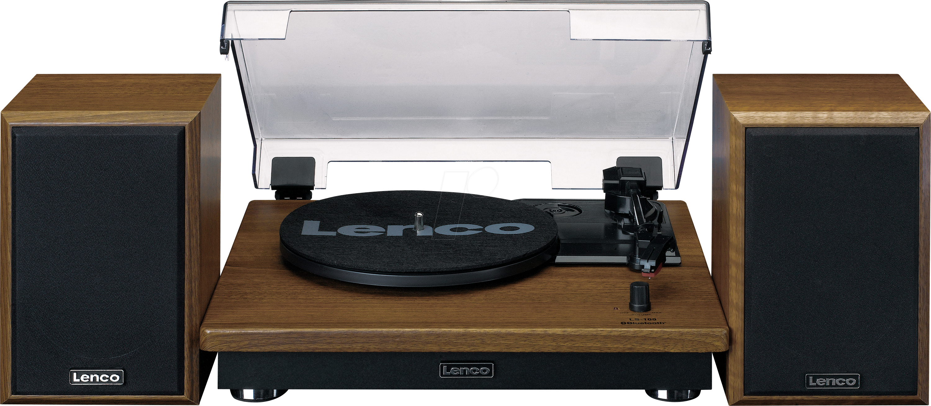Lenco Turntable with BT and 2 external speakers - Plattenspieler Braun