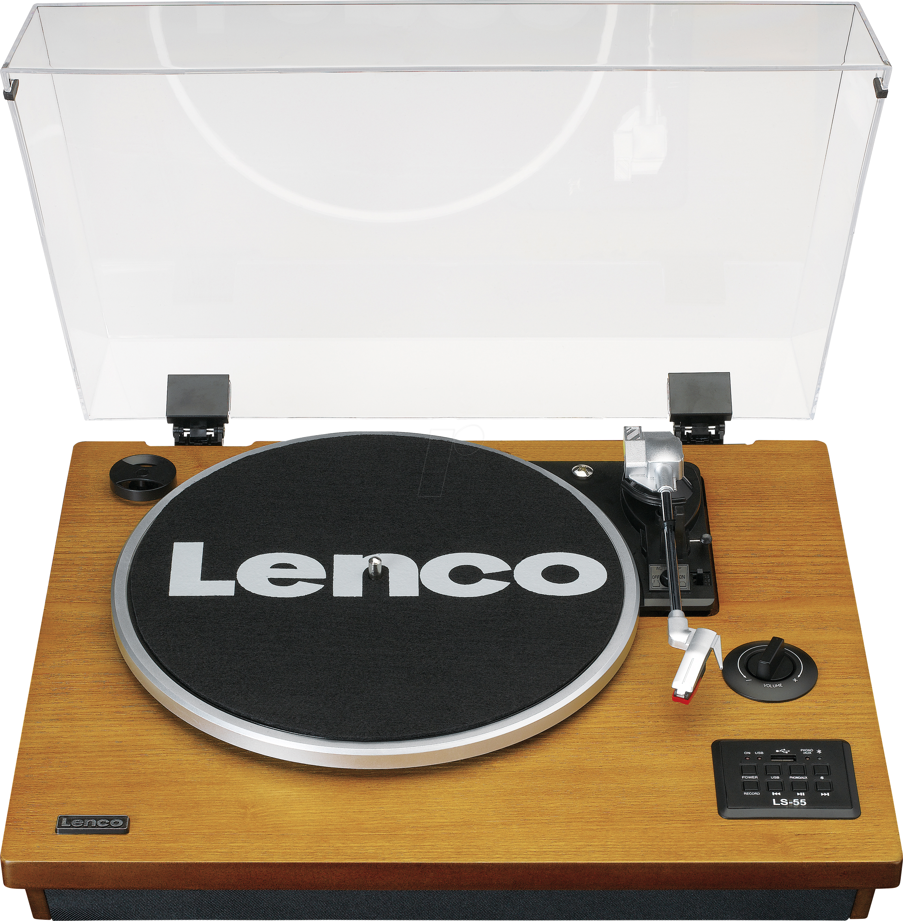 Lenco LENCO LS-55WA Plattenspieler BT USB MP3 Lautsprecher, Holz
