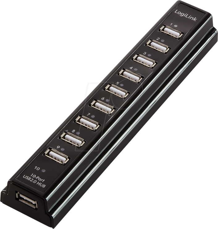LOGILINK LogiLink USB 2.0 hub, 10-port with power supply unit