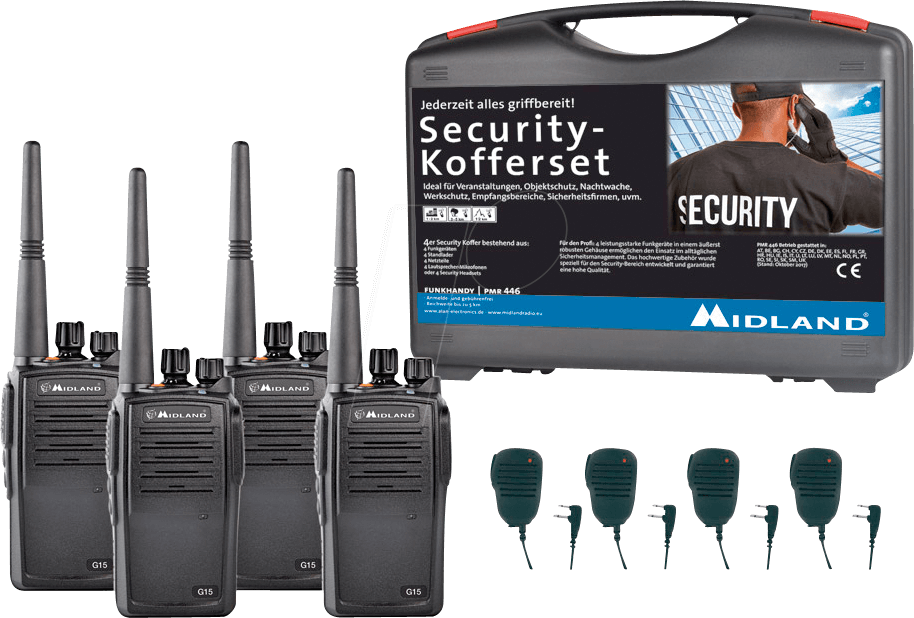 MIDLAND G15 S3 - Business PMR Security-Koffer 4er Set