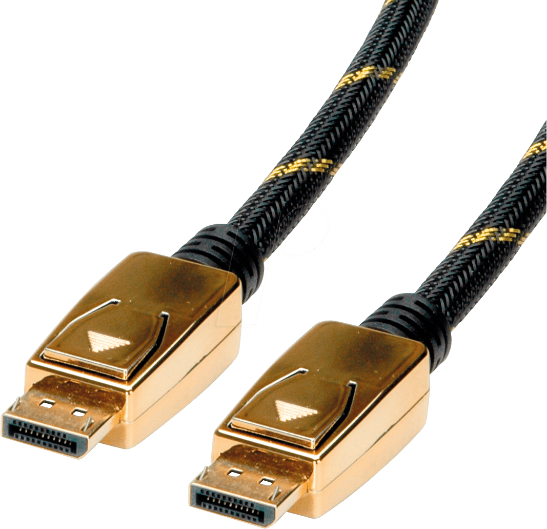 ROLINE 11045921 - DisplayPort Kabel, DP 1.4 Stecker, 8K@60 Hz, 2,0 m, gold