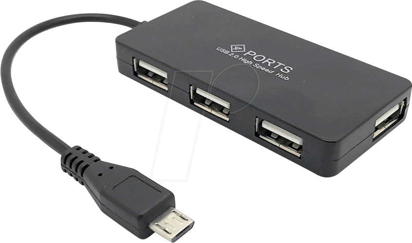 SERT 125150: USB 2.0 4-poort micro OTG-hub zwart bei reichelt elektronik