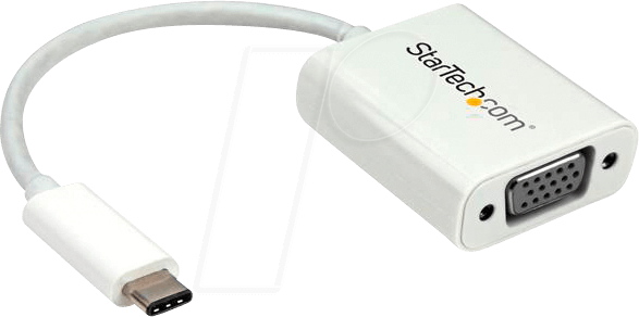 0065030862769 - StarTechcom USB-C auf VGA Adapter - USB Typ-C zu VGA Video Konverter - Weiß - USB VGA-Adapter - USB-C zu HD-15 (VGA) - 175 m 0065030862769 - StarTechcom USB-C auf VGA Adapter - USB Typ-C zu VGA Video Konverter - Weiß - USB VGA-Adapter - USB-C zu HD-15 (VGA) - 175 m