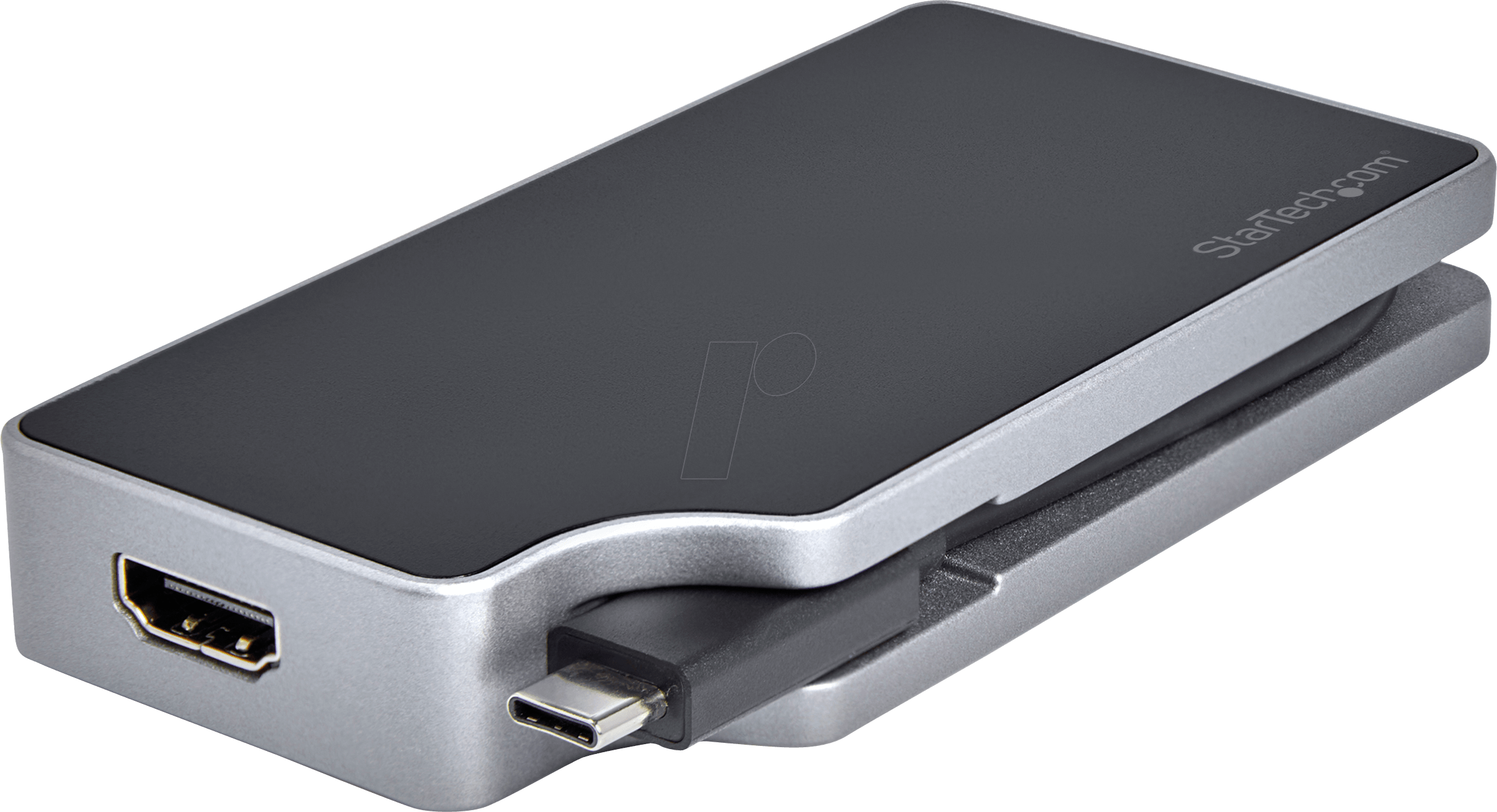 0065030878074 - StarTechcom USB-C Multiport Display Adapter - 5-in-1 - 95W Power Delivery - Space Grey - 4K bei 60Hz - integriertes Kabel - externer Videoadapter - Space-grau