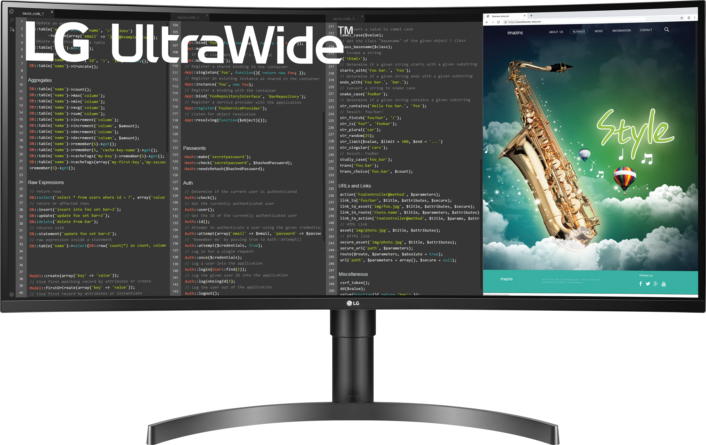 35WN75C: 89-cm Monitor, Curved, Speakers at