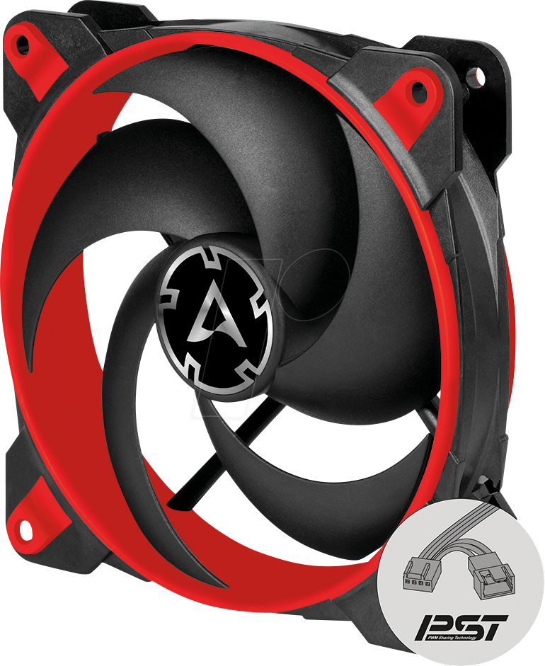 Arctic BioniX P120 - Red - Gehäuselüfter - 120mm - Schwarz - 24 dBA