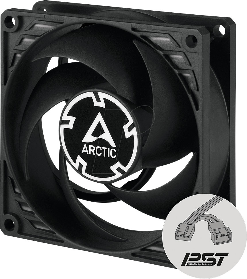 Arctic P8 PWM PST CO - Gehäuselüfter - 80mm - Schwarz - 23 dBA