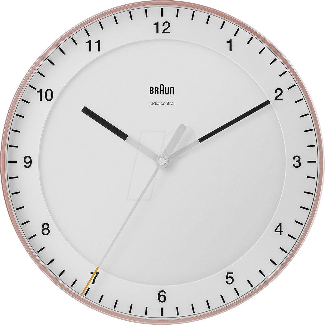 4007219671102 - BRAUN BC17PW-DCF - Funk-Wanduhr analog geräuschloses Uhrwerk 30 cm weiß   rosé