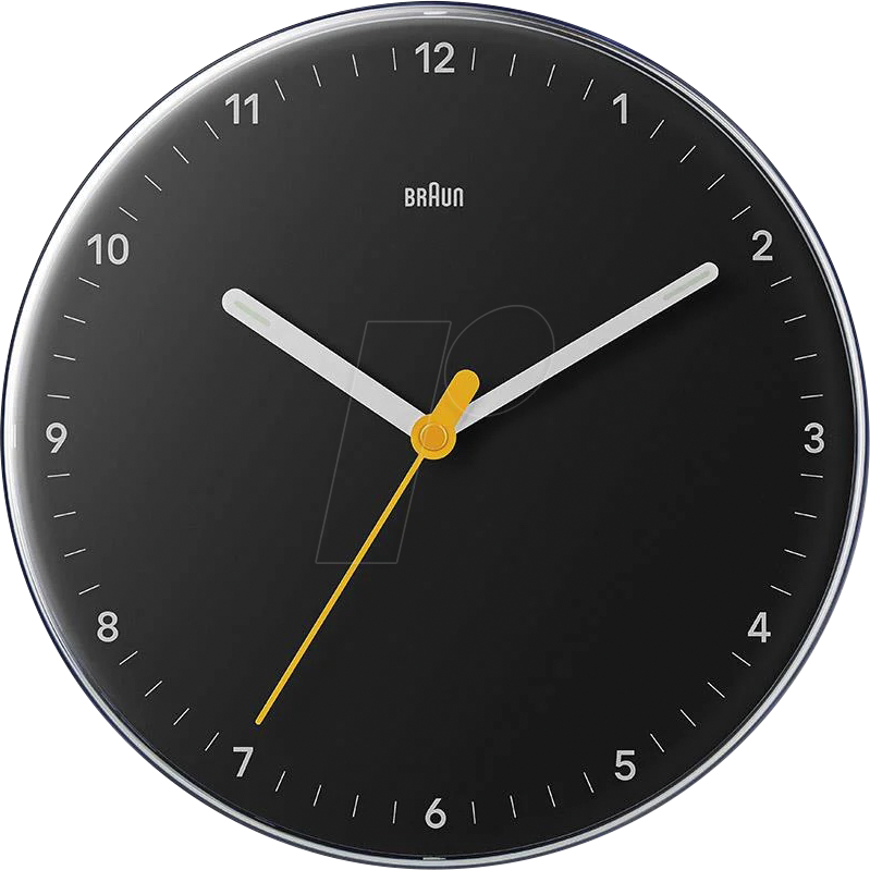 4007218676849 - BRAUN BC26B-DCF - Funk-Wanduhr analog geräuschloses Uhrwerk 23 cm schwarz