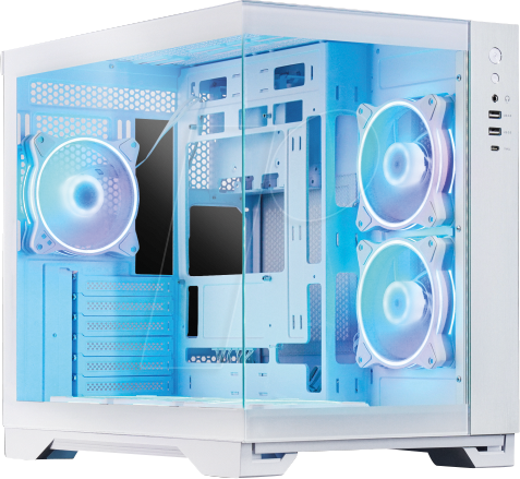 CFT GM-30W-TG-OP - CHIEFTEC Visio ATX-Gehäuse, Tempered Glass, RGB, weiß