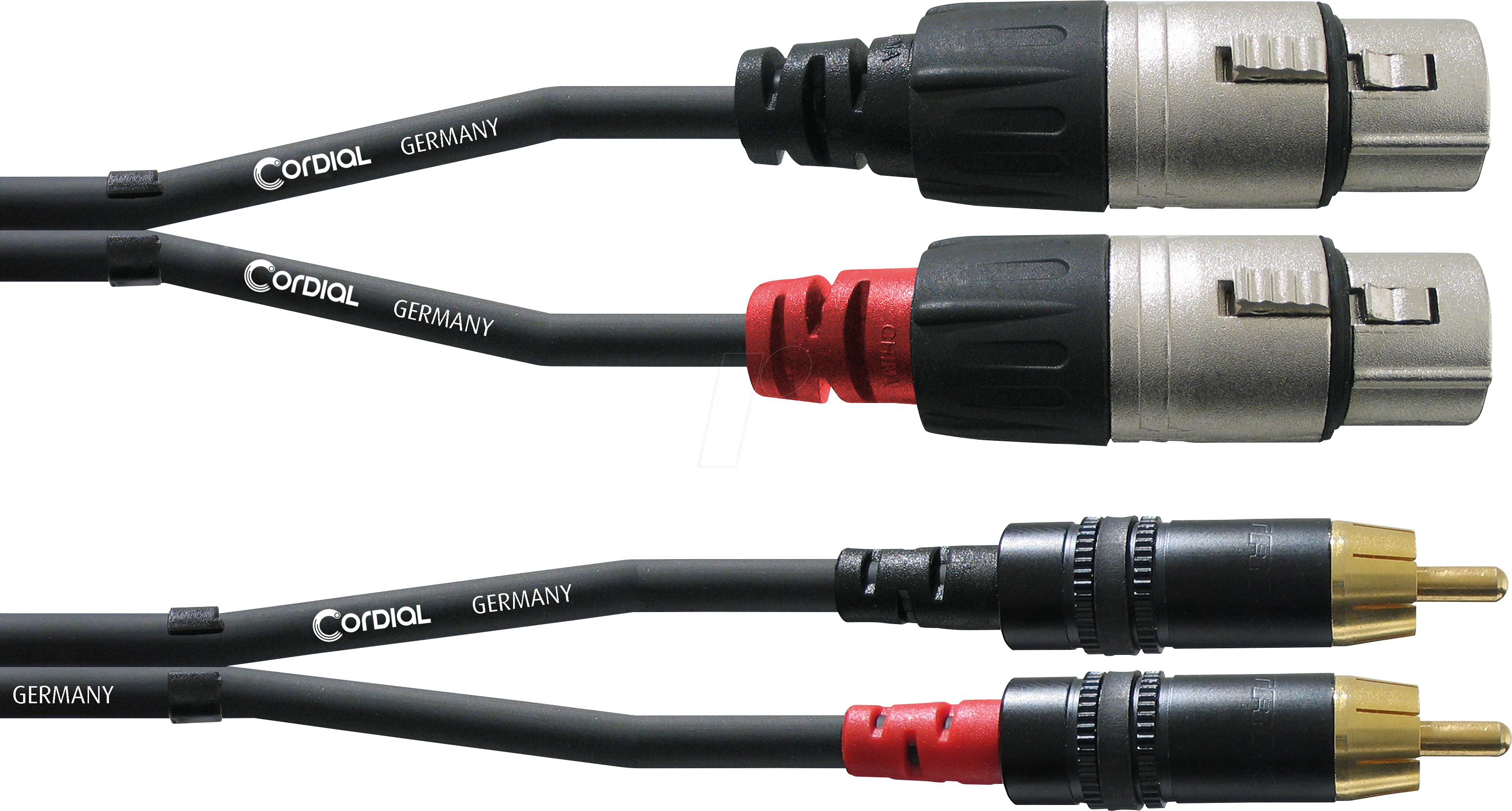 CFU 1,5 FC - CORDIAL 2x XLR female 3 pol, 2x Cinch-RCA, 1,50m