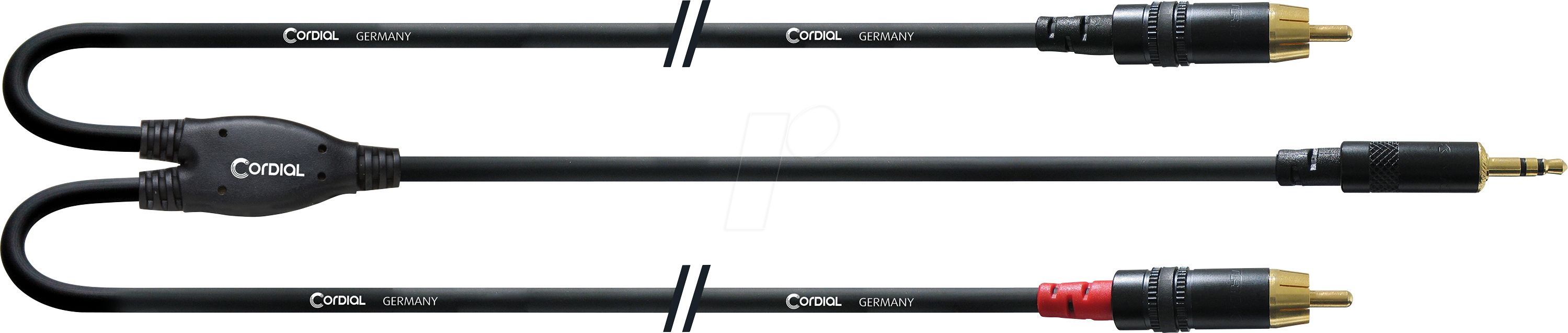 CFY 0,9 WCC-LONG - CORDIAL 1x 3.5 mm Klinke stereo, 2x Cinch-RCA, 0,90m