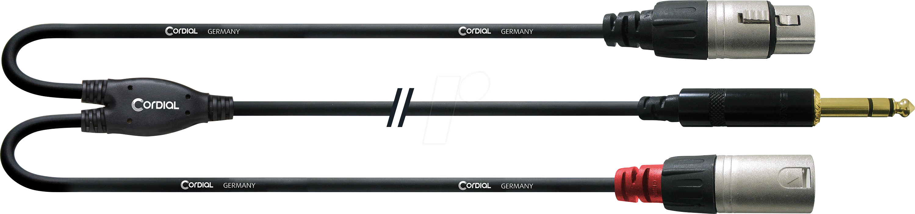 CFY 3 VFM - CORDIAL1x 6.3mm Klinke stereo, 1x XLR female, 1x XLR male, 3,00m