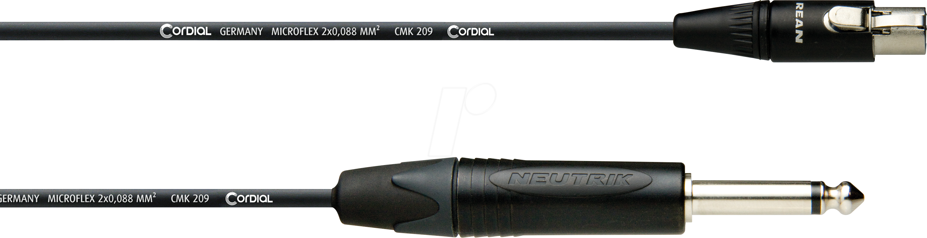 CPI 1 FP-RT 4 - CORDIAL XLR female tiny 4-pol., 6.3 mm Klinke mono, 1,00m