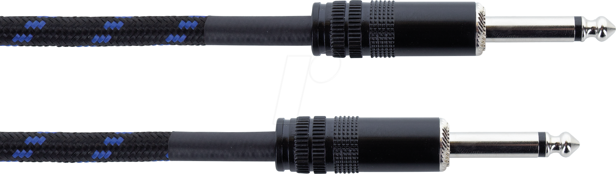 4250197656573 - EI 75 PP-TW-BL - Audio Kabel 63 mm Mono Klinke schwarz blau Textilmantel 75