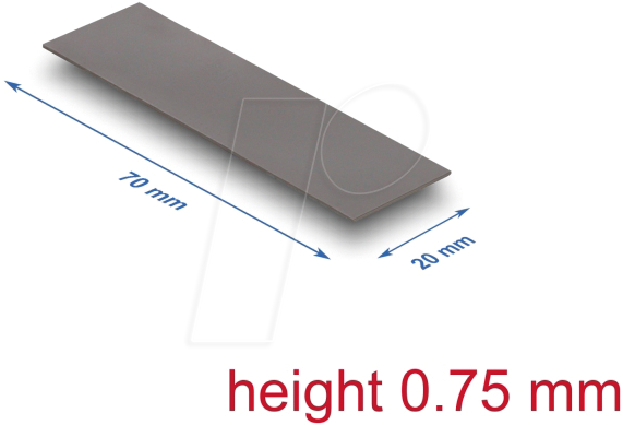 4043619184736 - DELOCK 18473 - Wärmeleitpad 30 W mk 70 x 20 x 075 mm