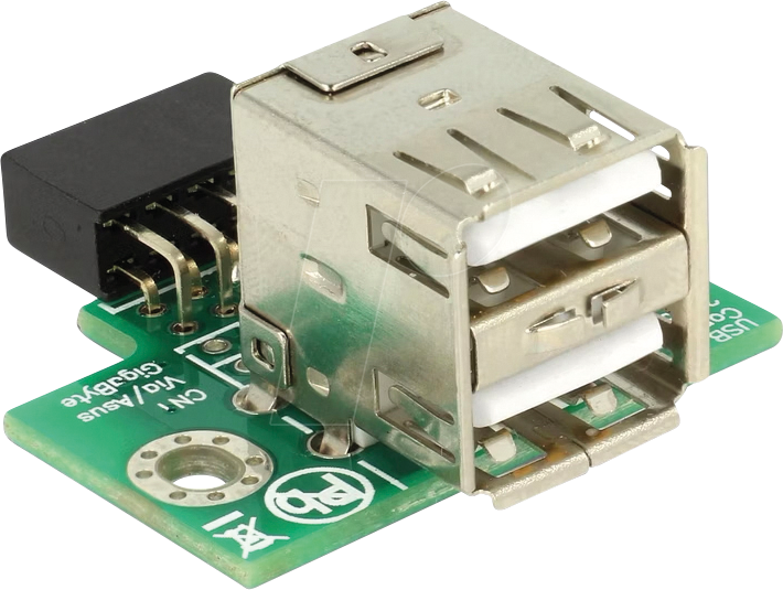 4043619414291 - DELOCK 41429 - USB Pfostenbuchse > 2x USB 20 Typ-A Buchse