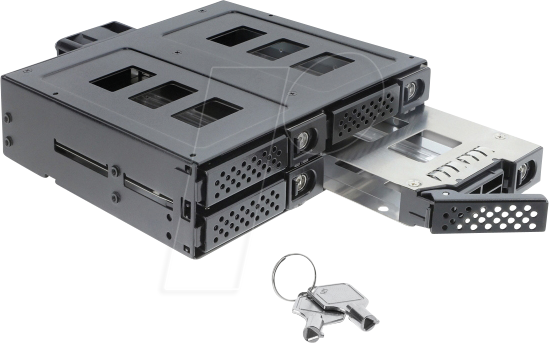 Image of DELOCK 47141 - 5.25" Wechselrahmen für 4 x 2.5" SATA oder SAS HDD / SSD mit Sch